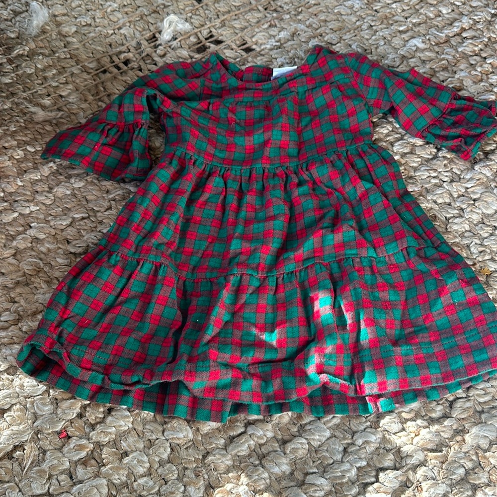 Hanna Anderson red and green Christmas dress 2T